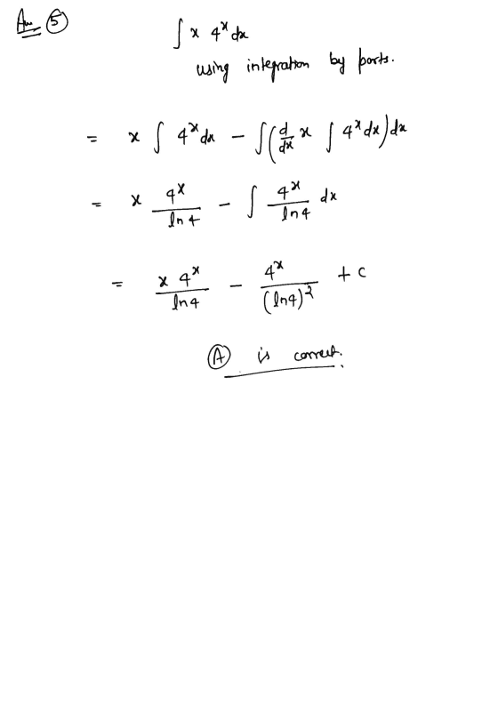 E Si x 4 da using integration by parts. 11 Х xf qtda - Slaa andalan -s x qx 43 da ent ent X at x 4* Ina (eng) -S correct.