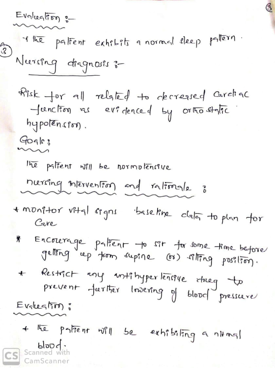 Evaliealion :- of the patient exhibits a normal sleep pallern. I Neersing diagnosis ? Risk for all related to decreased archa
