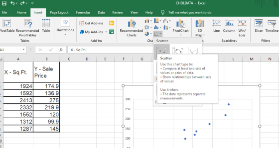 CHOLDATA - Excel Sao File Home Insert Page Layout Formulas Data Review View Help Tell me what you want to do 7 Get Add-ins My