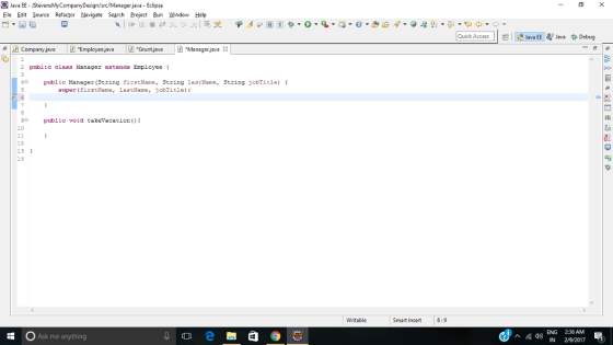 Java EE Eile Edit Source Refactor Navigate Search Projec Bun Window Help er java - Eclipse Quick Access || E< | Java EE 4 Ja