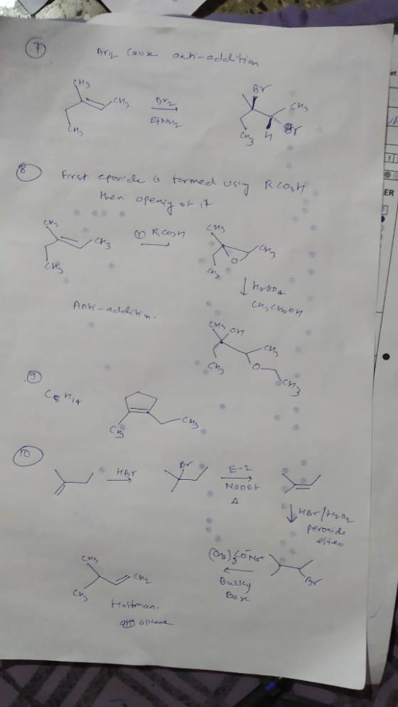 Bry cause anti-addition Br First epoxide is formed using RLOH then openig of Corcon a I hason Anti-additis. caschoon on conia