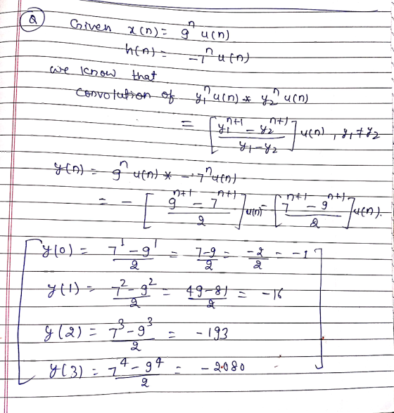 Given a (n)= - hent we know that corrotution of g uch) nafn) het yy uin) * y un). Cynt ynt quen, 17% (A) = gun) * in nuent no