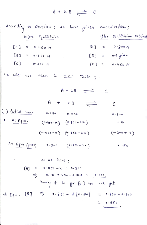 Accer cng to auestion ; we heve ₫.ven once.trctions : 2 (1) intial ancen o8 50 0.450 0.450-х. o 45 o So we have .