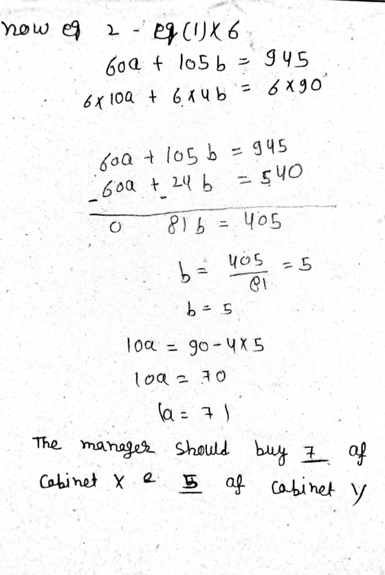 now of 2 - Pg (1) X6 600 t 105b - 945 6x 10a + bxub 6xgo boa + los b = 945 600 t zu b - 540 O 81 b = 405 5 - 4ος b = 5 Toa go