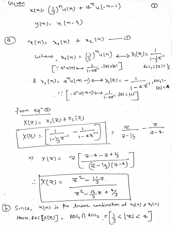 .4.21 ROL: Giren 0 reas () Pulm) + ta ul-m-1) yim)rin-5) D a nin)= xyln) + x₂ (n) where 1-27 l-azi - ere (n) = Gault) Puln)