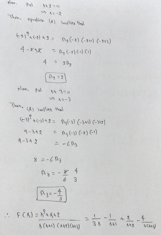 Now, put 1+2=0 => 1 -2 equation (x) implies that Thon. (2) ? + (-2) + 2 = Ag (-2) (-241) (-2+3) 4-412 = A (-2) (-1) (1) 4 = 2