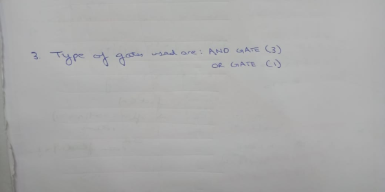 3. Type of gates gates us yed are: AND OR GATE GATE (3) (1)