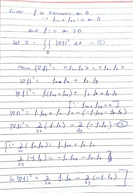 و دم harmonic on f is Given ده وورد ) 0 (2) 1711² da 1 f lost let 2 دلدل > ، < ورلک الا Now loft f. Sy :العلا اعل دل و دلدل 4