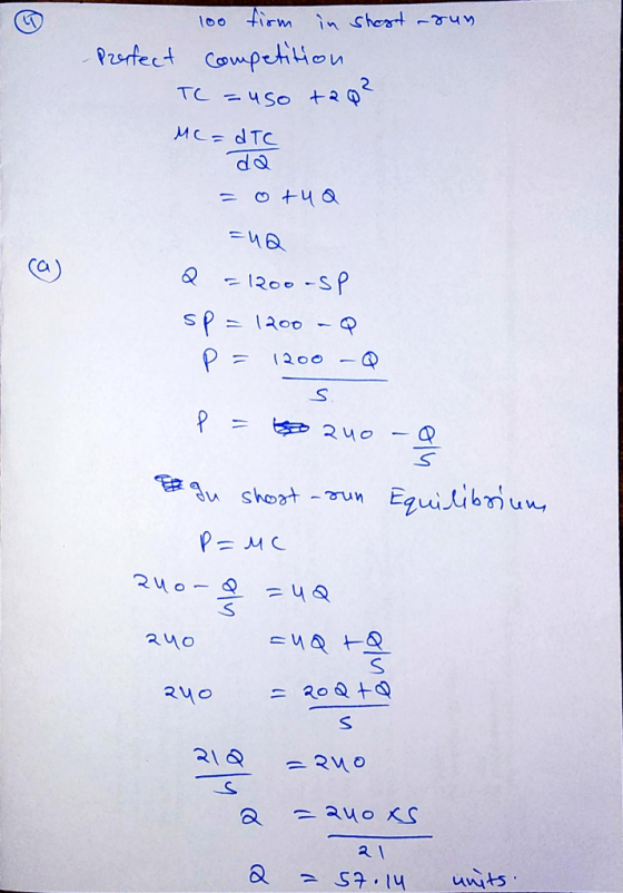 tirm n Short -&uy 100 Competitiou Pzafect 2 +3 TC =49o MC-DTC da 8T4 lRo0 -S sP (200 1 (200 240 S shoot Equilibriun P MC R4o-