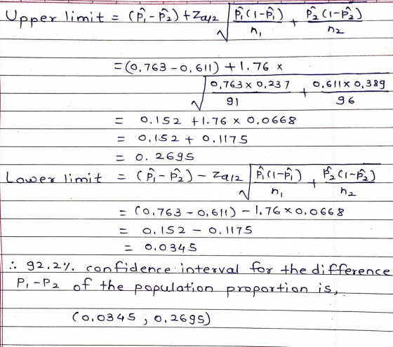 Pê ci-pê Upper limits (P - P2) + Zaye pici-pi) V + he =(0,763 -0,611) +1.76 * 0,763 * 0,237 + 0,611* 0,389 96 91 0.152 +1.76