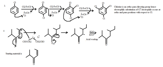 3. C12/FeC13 C12/FeC13 C12/FeC13 Chlorine is an ortho-para directing group hence electrophilic substitution of CT electrophil