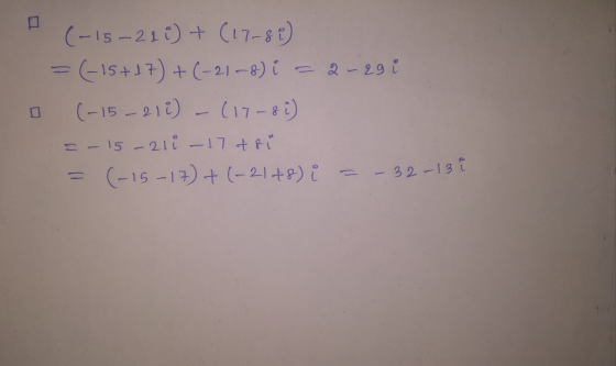 - 19 - 216) + (17-80) ا (8 – 21-) + (1 + 15-) = نوع - و - - 15 - 21) - (17 - si) عن 17 21 - 5 - = ع (علم 21 - ) + (1 - ر! - )