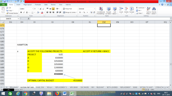 projects (Autosaved) (Autosaved) (Autosaved) - Microsoft Excel (Product Activation Failed) Data Review View Add-Ins Formulas