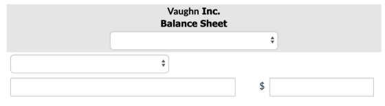 Vaughn Inc. Balance Sheet $