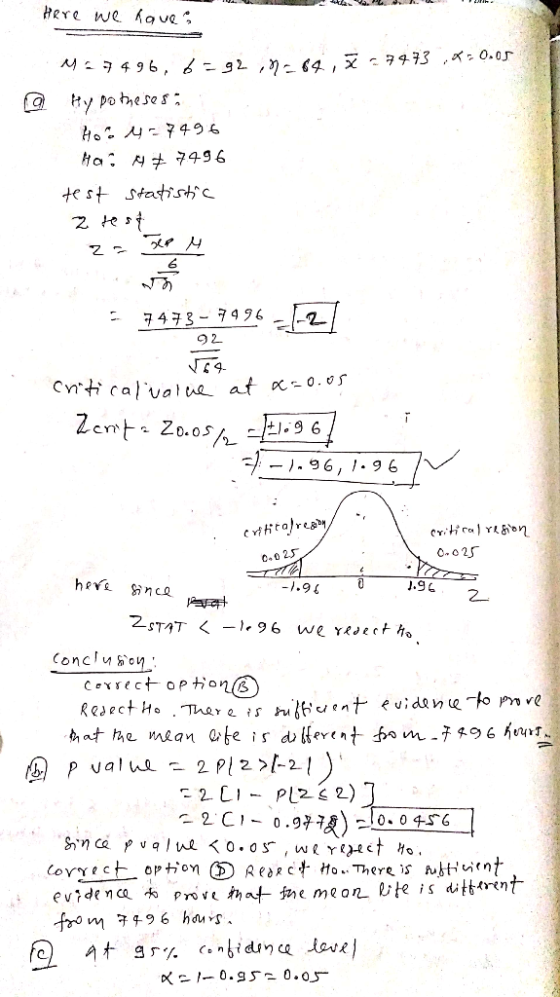 U VPL Here we have @ M29496, 6 92,,7-7473-*30.05 Hypotheses a Hon4-7496 Hai M7496 test statistic z rest 2 = x 4 7473 - 74 cri