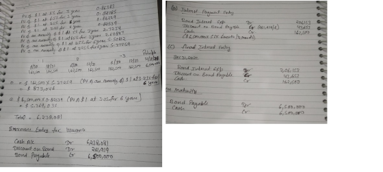 (6) Interst Payment Entry Pug & 1 od 5% for 3 year 0.86383 PV of $1 at 6.5% for 3 years 0.82785 PV of $1 at 2.5t for to your