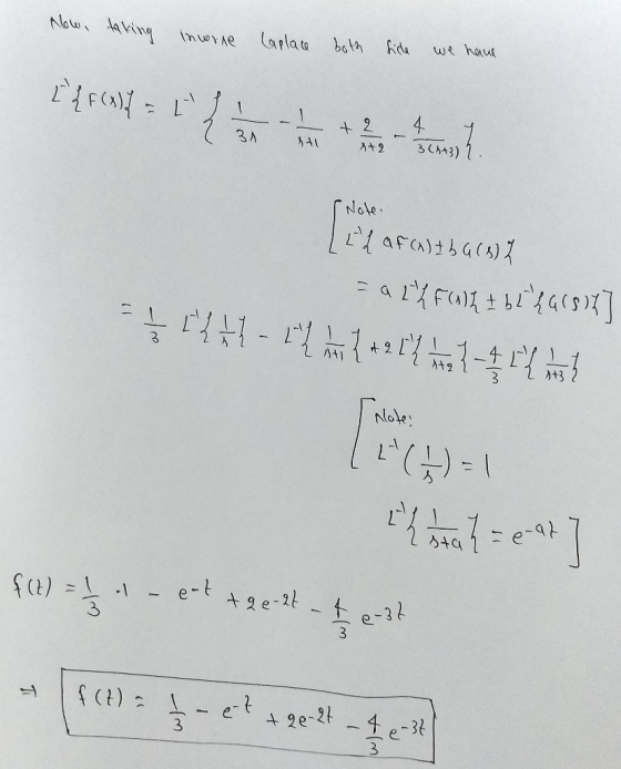 Now, taking inverne Laplace both side we have cffc91% = EL + 2. mesto Note. [[ Laf(x) = ba (9) = a LLF (1)2 + b2 ha (57) = {