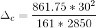 \Delta _{c}= \frac{861.75 *30^{2} }{161*2850 }