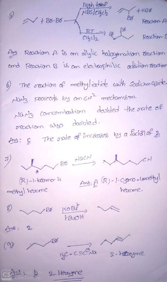 Y BB I High terone INBsIchcha t IRI- N+Bo-Bo +4138 Reachon A Cilce Reaction- Ang and Reaction A is on allylic halogenation re