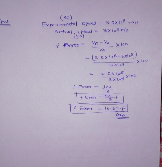 VE) ws speed = 3.SX1,8 m)s Expe men V a) Yea Oo Va = o.sx198 6 2 Ans