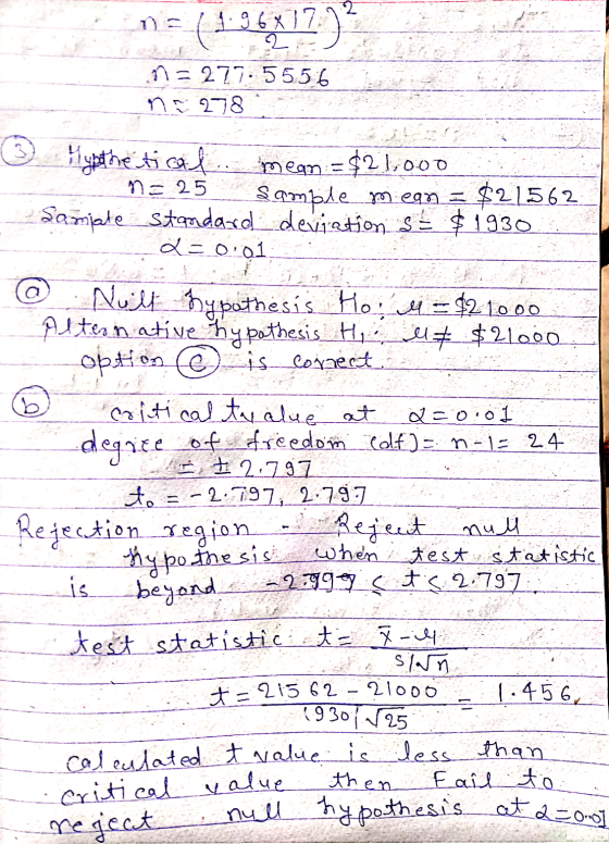 (1-36x17) = 277.5556 na 278 Hypothetical mean = $21.000 na 25 Sambile mean = $21562 Samjate Standard deviation $$ $ 1930 d=0: