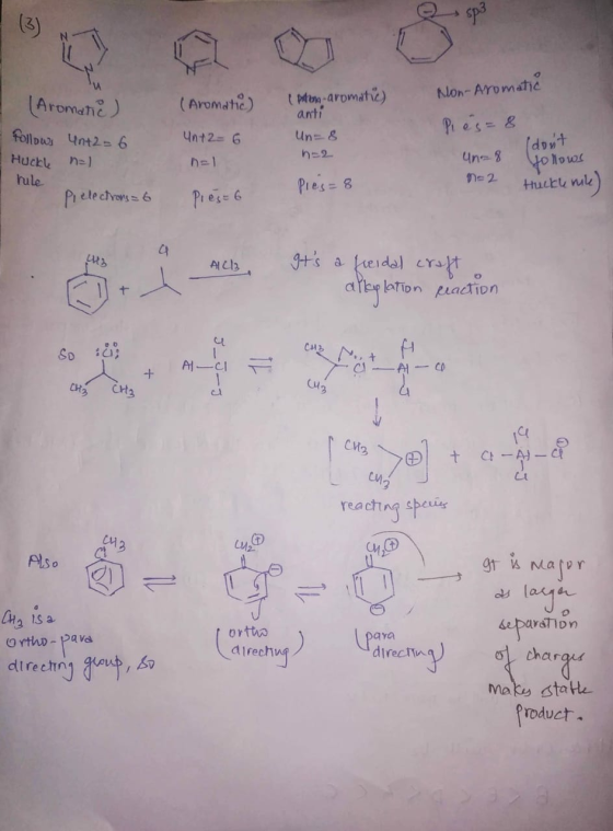 sp3 (Aromanie) (Aromatic) Pon-aromatic) anti Un=& h=2 Non-Aromatic Pies= 8 Un=8 (dont un+ 2 = 6 follows 4n+2 - 6 Huckle ne)