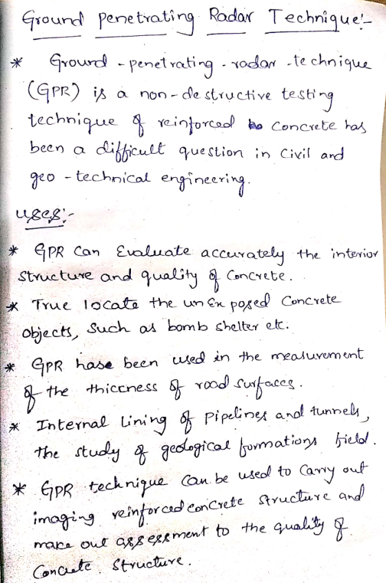 Ground penetrating. Radar Technique! * Ground -penetrating - radar - technique (Ger) is a non-destructive testing technique o