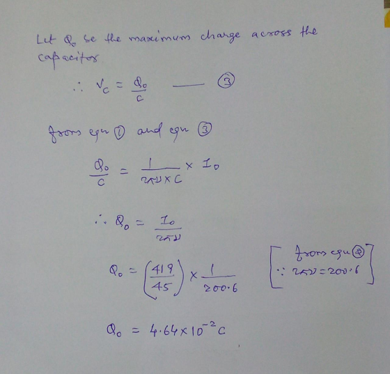 Lit of be the maximum charge across the capacitor ols 3 from ega and en do 1 x 1p UXC To from egu V. 419 x / 250-200 6 45 do