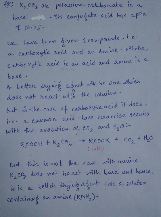 EX) K₂ CO₂ oke potassium carbonate is a base . Its conjugate acid has apka of 10:25. we have been given 2 compounds, i.e. a c