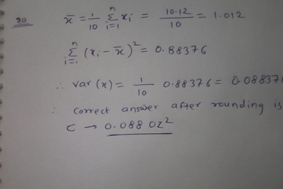 10.12 20 IO ,-! :Σ (x;-死)-- 0.8833( Comrect answer aer rounding i