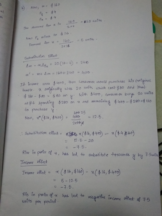 2x4 2x 16 Ip income uwas 400, then consume werild pusre hase his ovofinal bund le, χ oragen au{ usag 20 units -coach cost-jao
