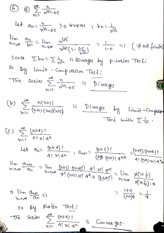 の ② § 23/2_0.5 hel Let n an= so VNEN 7312-05 bn=1 1 nh lim an nto nik - lim br nos 1-0 = ( + 08 finite 23k(1-0. 4) Ebro Etian