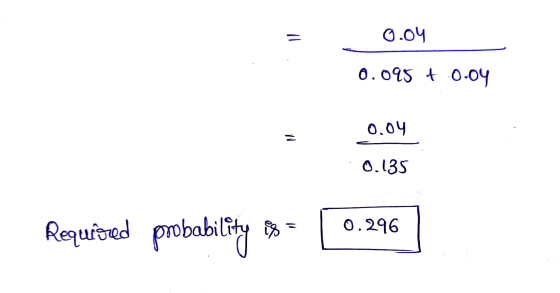 = 0.04 0.095 + 0.04 0.04 M 0.135 Required probability ps 0.296