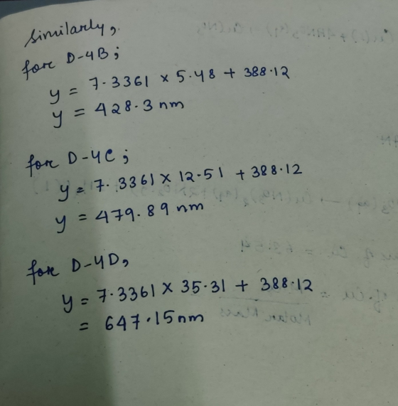 Aimilarly for D-48, F-3361 x5.48 + 388-12 4=428.3 nm 11 for D-4e y7. 3361 x l2-51 + 32 8.12 y 479. 89 nm for D-4D, y7.3361 X