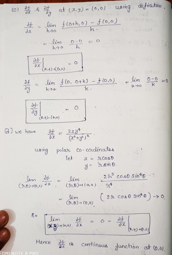 definition (c) se hy of - leim dx h40 at (x y) = (0,0) uong floth,0) - $10,0) - hi to 4 1.600 (x,y) (0,0) - lim f(0, otk) - f