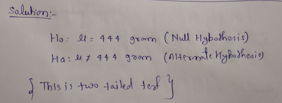 Soluhion: Ho :444 gron (Null Hybodhesis) (AlHtvonle Kyheaig Ha: Mt 44 4 goom This is tuoo tajled teat