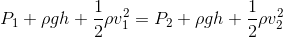 Pi + pgh + 5 pui = P2 + pgh + 5 pua