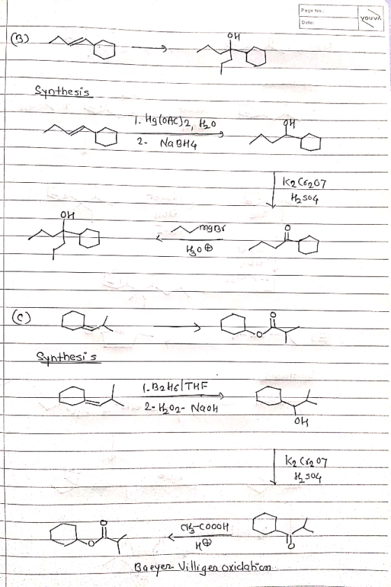 Pare No Date: (_^g Sato Synthesis - T. Hg (Ac) 2, tho 1. 2. Na BH4 K2C6207 Haso4 ato W mer e o Synthesis 1. B2 HE THE 2-1202