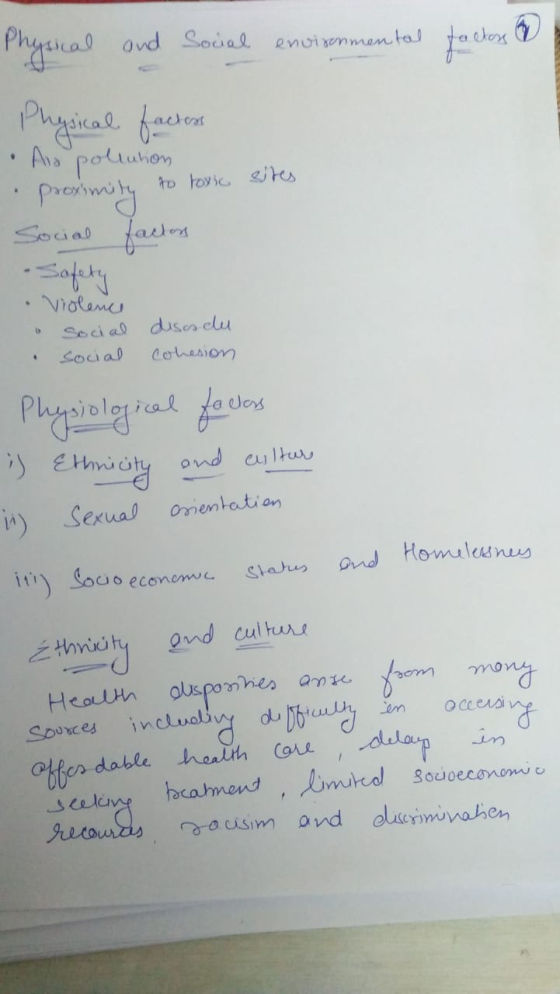 Physical and Social environmental factors Physical factors And pollution proximity to toxic sites Social factors Safety Viole