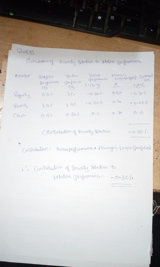 Pant (B) Calculation Security Selection to shive performance Marlet Podlolio prenjoamano Trides Realomaco co 31. Trous Jutrom