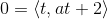 0 = \langle t,at+2\rangle