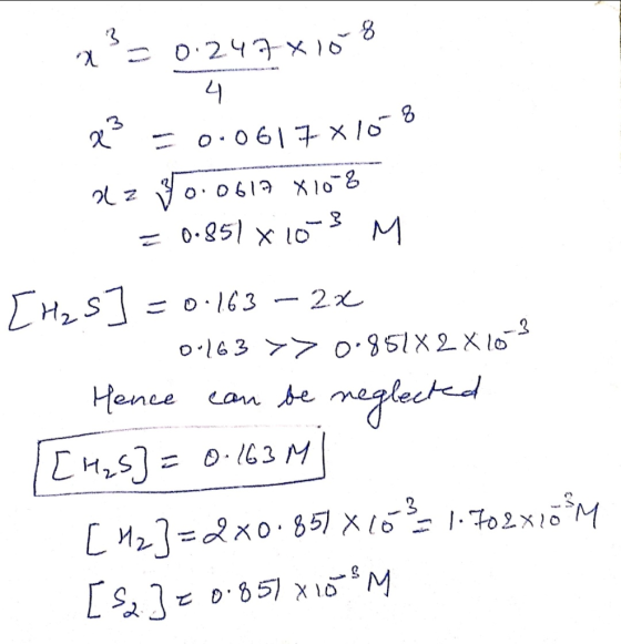 O 24x1 4 3 0.06|子×loo 0.25 x 1O o 163- 2x 2 Hence can ^e glact CHS=0.63 M [ 5 X1M