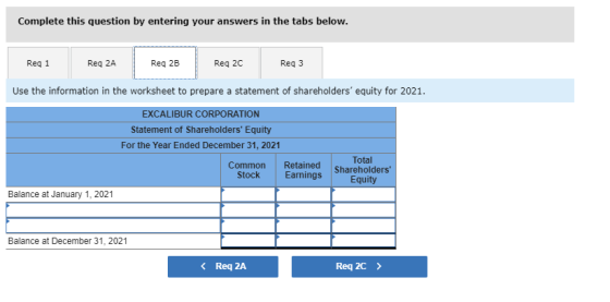 Complete this question by entering your answers in the tabs below. Req 1 Req 2A Req 2B Req 2c Req3 Use the information in the