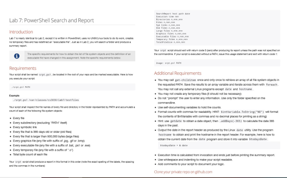 Lab 7: PowerShell Search and Report Search Report host path date Execution time nnn Directories n, nnn, nnn Files nnnnnnn Sym