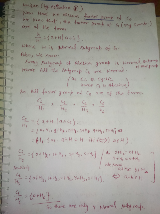 UP A P P P P unique (by ernation ) Now Here we discuss factor group of Co. We know that, the factor group of Glang Group are