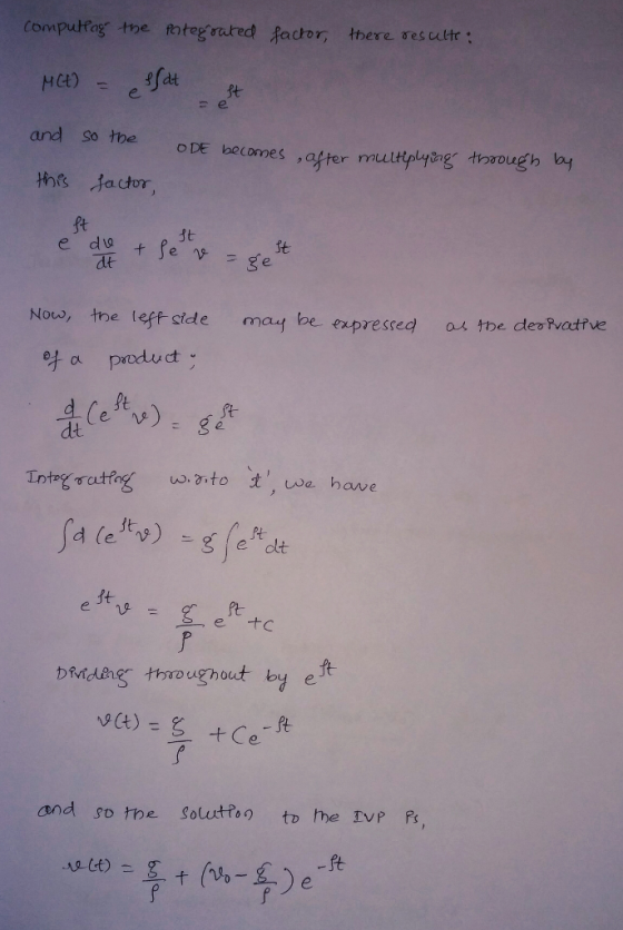 omputag tme tnteg rated fachor, there sescattr: e. st and so the ODE Mecomes ofter mg towrough by ft 北 Now, the left stde may be expresed o4 toe dea vat ve 악a protu ct e ns ft- a nave ft DMdher throughout by Pt