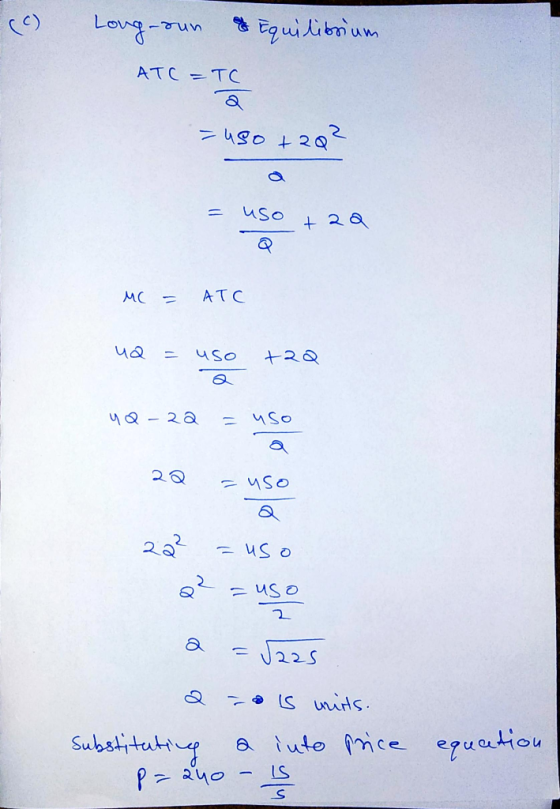 Lovy uilibnum une- ATC =TC 480 2Q uso 28 ATC M +28 uso yQ-2a 20 2 450 J225 unurds equation Fute mce Substiteatig
