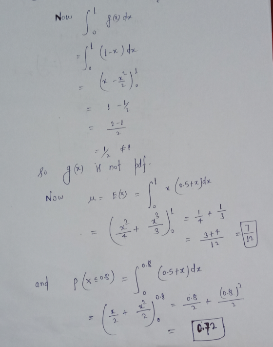 Now S -x) da 1 2 0 1 2-1 2 - #1 so glas is not pdf x (o.stejdx Now M = E(X) - I 4 + 3. 2 xt 3. 7 12 4 3+4 12 and please) - Ju