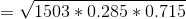 = V1503 +0.285 * 0.715
