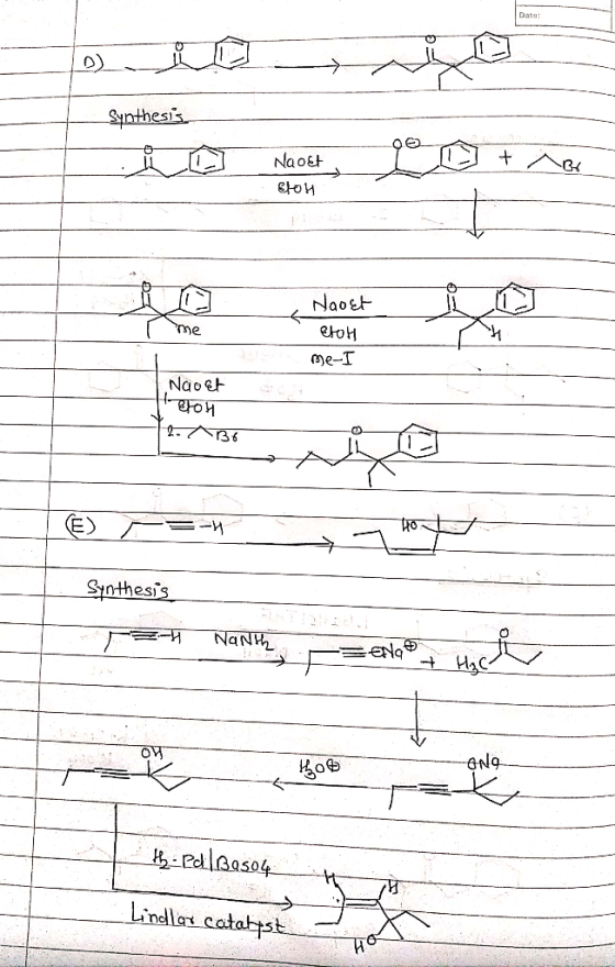 Synthesis O Naoist + ^ Elon Naoet me Blon me-I Naoet Harol IrB6 777 Synthesis - Nanh =EN thot ang th-Pd.B9504 Lindlar catalys